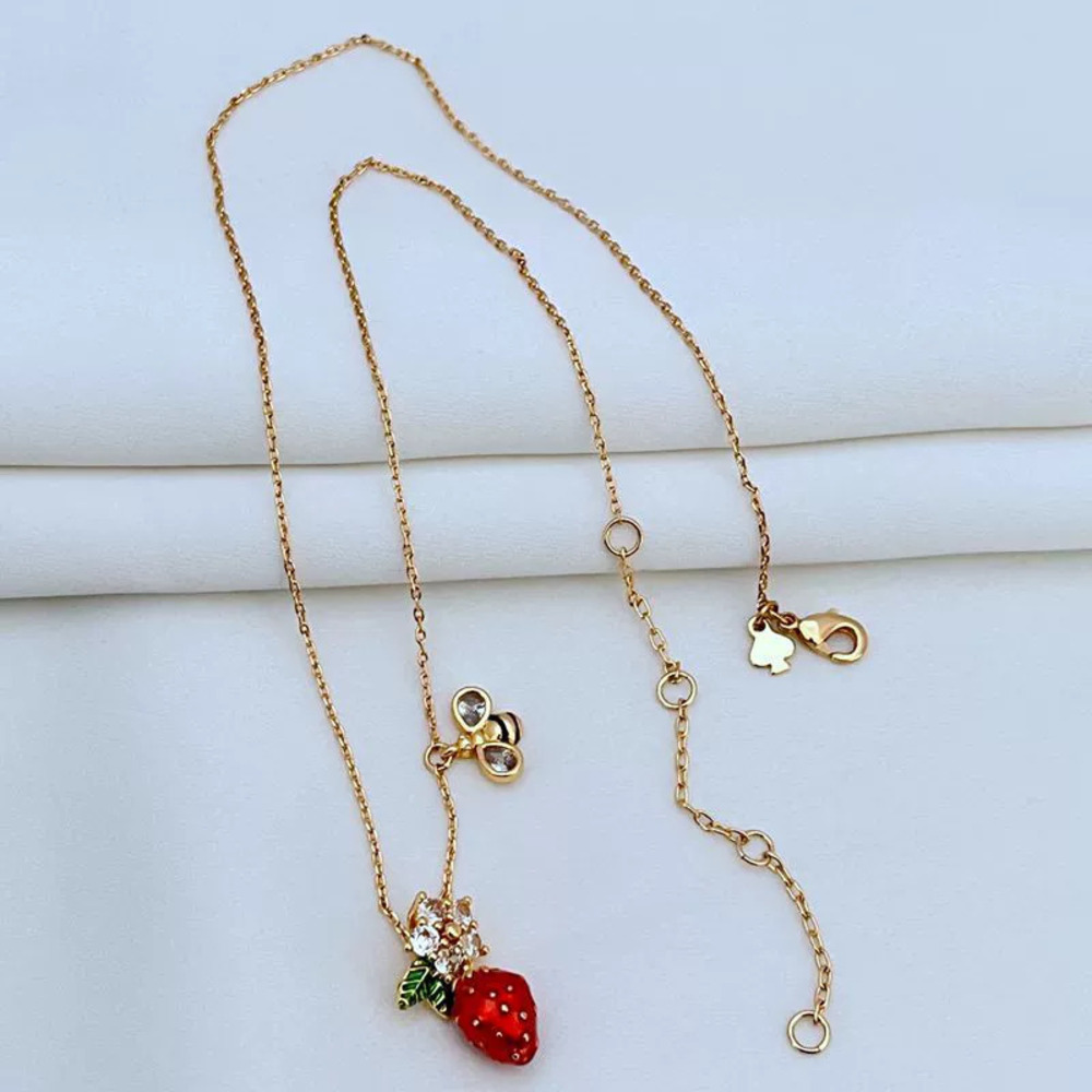 Kendra Scott Enamel Glaze Zircon Set Flower Strawberry Bee Necklace